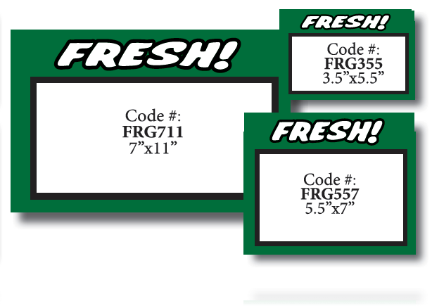 Fresh Produce Shelf Signs 7"W x 5.5"H -100 price signs - screengemsinc