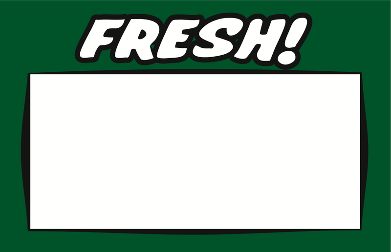 Fresh Produce Shelf Signs 11"W x 7"H -100 price cards - screengemsinc
