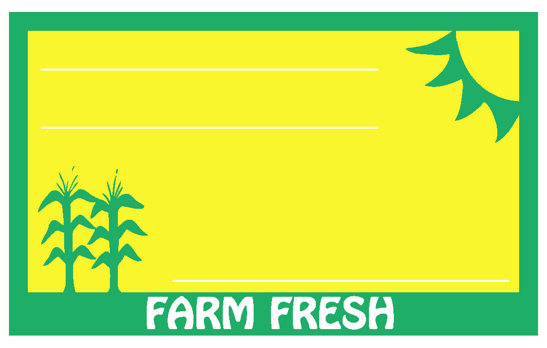 Farm Fresh Produce Shelf Signs 11"W x 3.5"H -100 price signs - screengemsinc