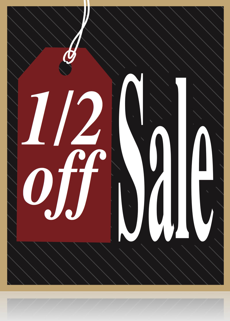 1/2 Off Sale Floor Stand Stanchion Sign