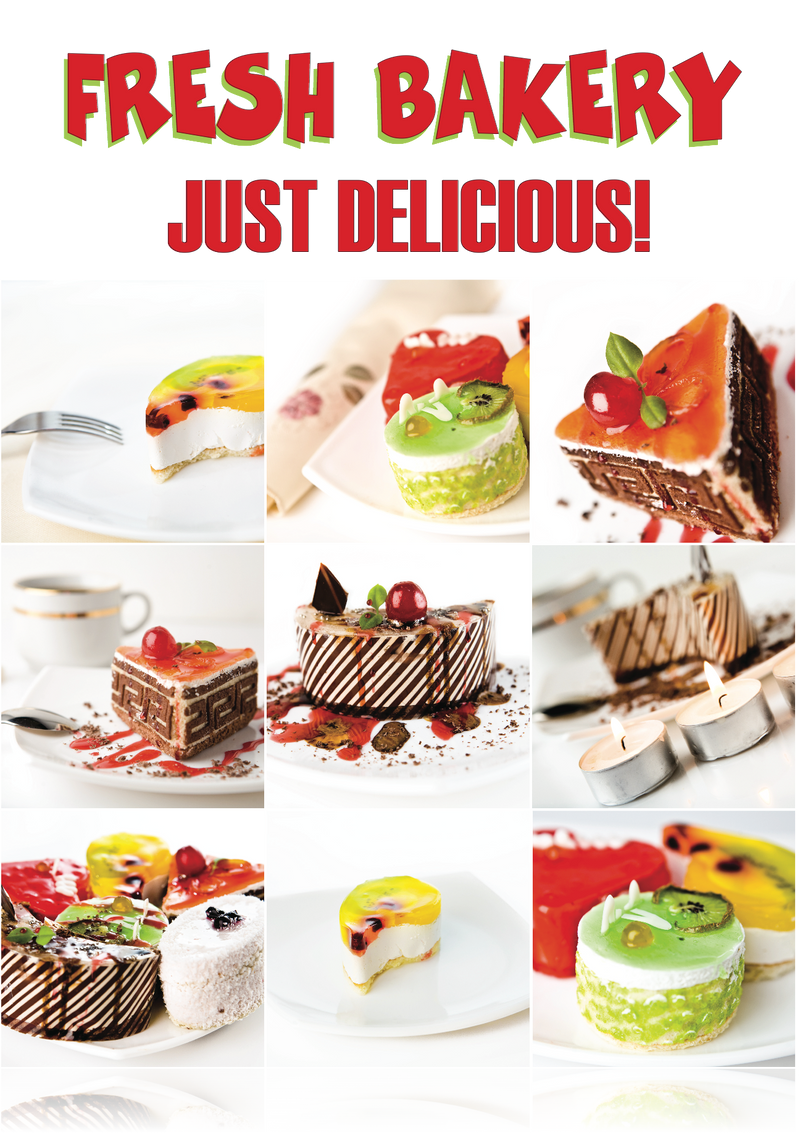 Bakery Floor Stand Stanchion Sign-22" x 28"