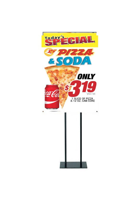 Pizza & Soda Specials Floor Stand Stanchion Sign