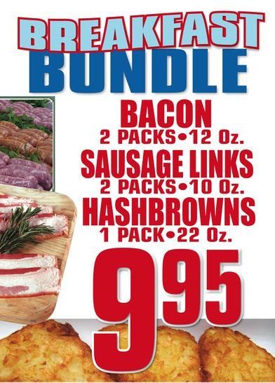 Breakfast Bundle Floor Stand Stanchion Sign