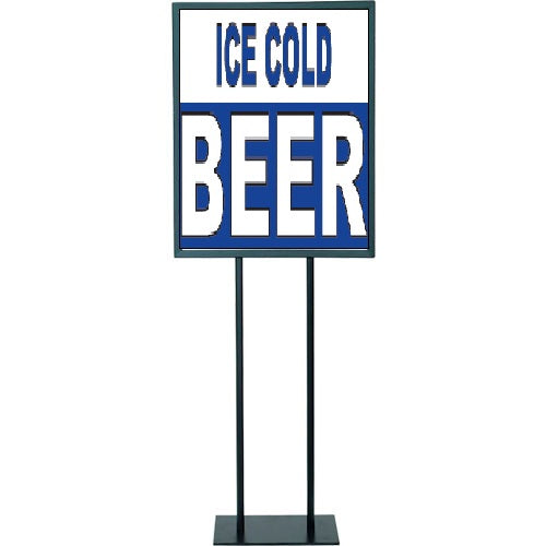 Ice Cold Beer Floor Stand Stanchion Sign