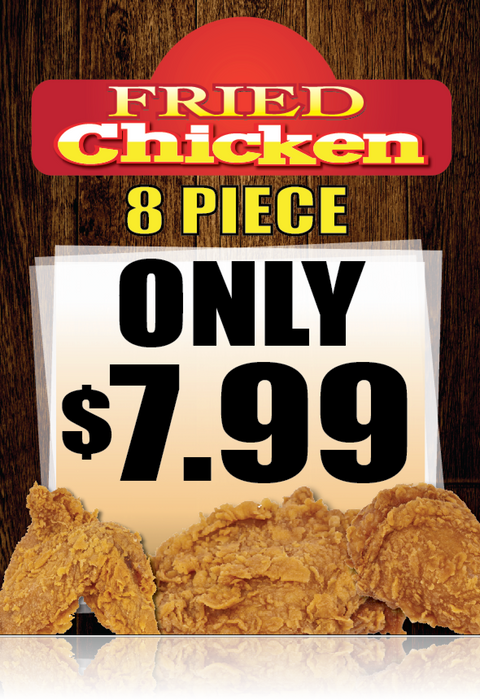 Fried Chicken Floor Stand Stanchion Sign