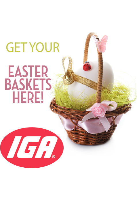 IGA Easter Baskets Floor Stand Stanchion Sign-22" x 28"