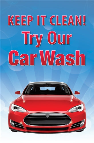Car Wash Floor Stand Sign Standard Poster