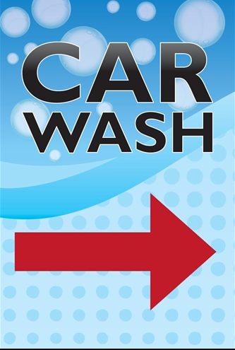 Car Wash Floor Stand Sign Standard Poster-Arrow