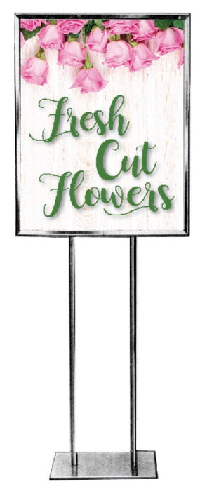 Fresh Cut Flowers Floor Stand-Stanchion Sign