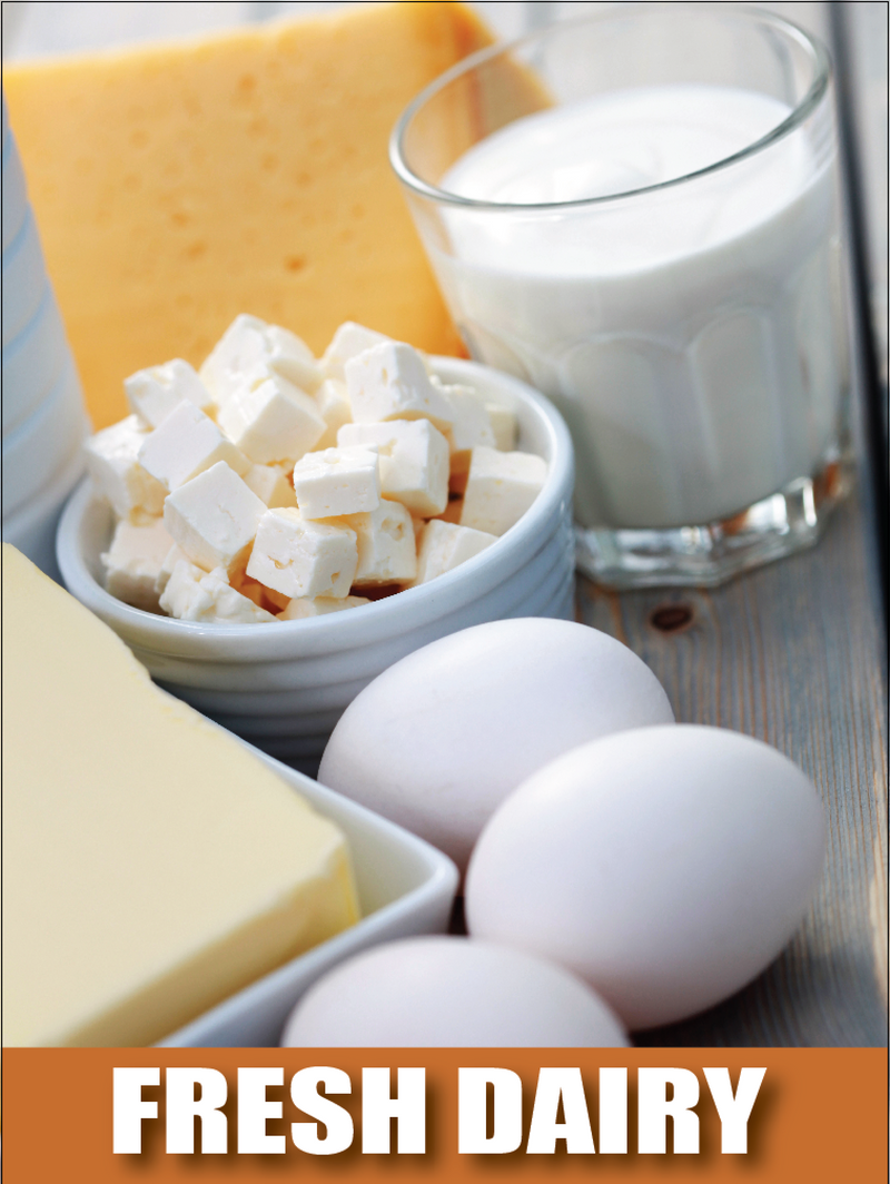 Fresh Dairy Stanchion-Floor Stand Sign-22" W x 28" L