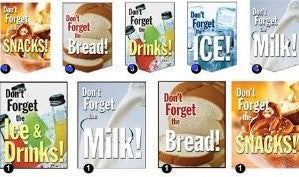 Food & Snack Sign Kit- 9 pieces per kit