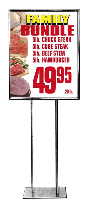 Family Bundle Meats Floor Stand Stanchion Sign