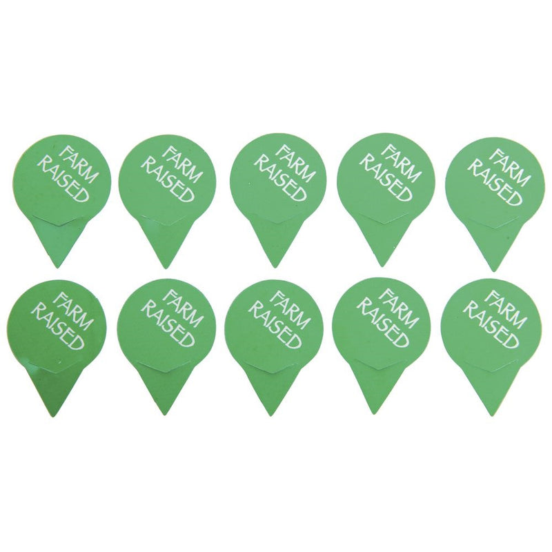 Farm Raised & Wild Caught Dial Tag Toppers 4"H – 10 Pack