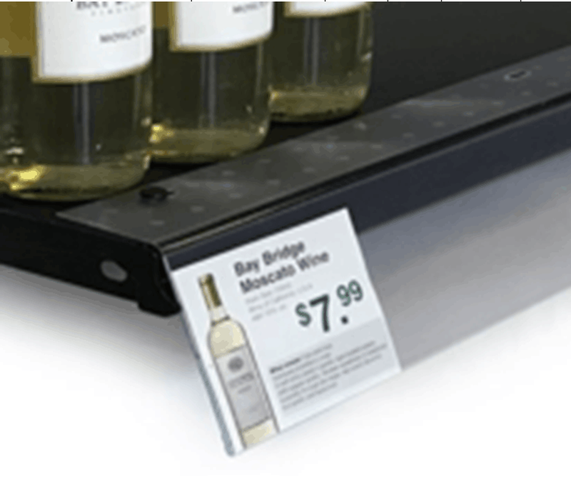 Wine & Liquor Store Flip Up Sign Holders/Price Channels with Push Pins