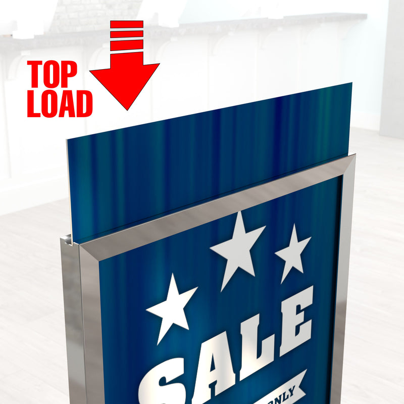 Floor Stand Stanchion Sign Holder 14"W x 22"H