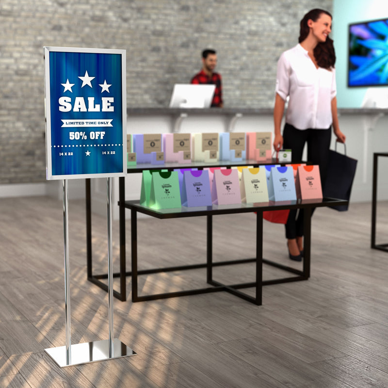 Bulletin Sign Holder- Chrome-14 x 22