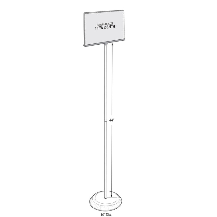 Floor Stand 8.5"W x 11" H Sign Holder-Adjustable Height