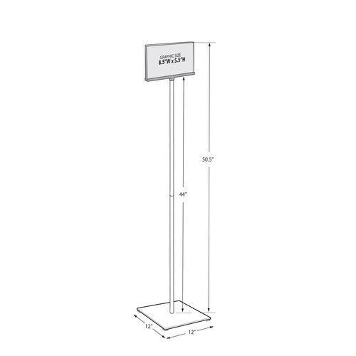 Floor Stand 8.5"W x5.5" H Sign Holder-50.5" Overall Height