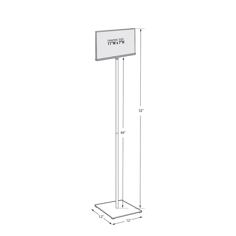 Floor Stand 11"W x 7" H Sign Holder-52.5" Overall Height