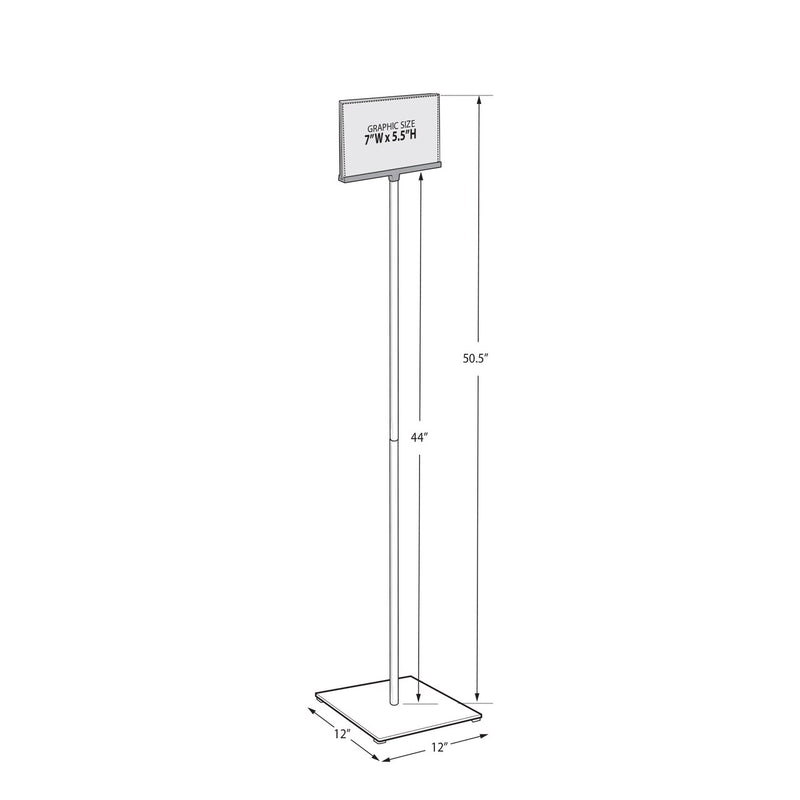 Floor Stand 7"W x 5.5" H Sign Holder-51" Overall Height