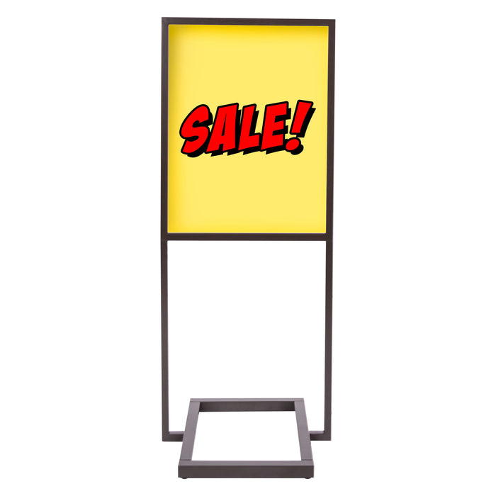 Floor Stand Stanchion Stand Sign Holder- Rectangular Tubing Base-Bronze 59.5" Tall