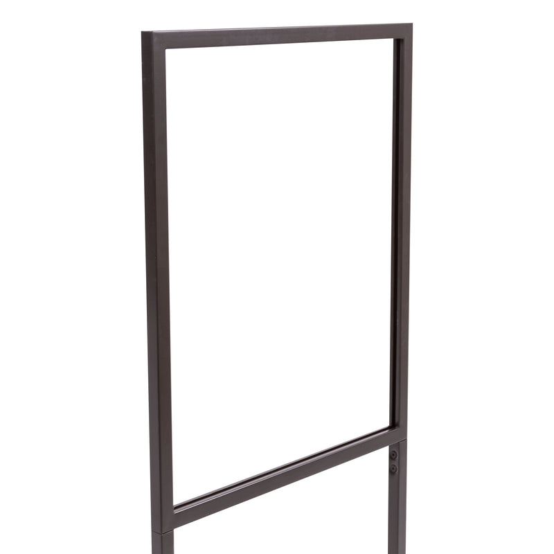 Floor Stand Stanchion Stand Sign Holder- Rectangular Tubing Base-Bronze 59.5" Tall