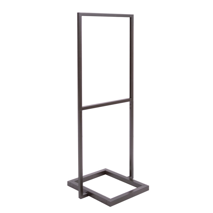 Floor Stand Stanchion Stand Sign Holder- Rectangular Tubing Base-Bronze 59.5" Tall