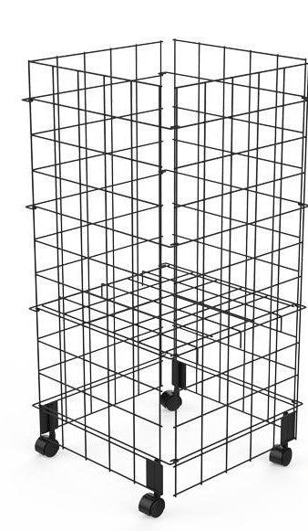 Fold Up Wire Dump Bin w/Casters - Retail Fixture