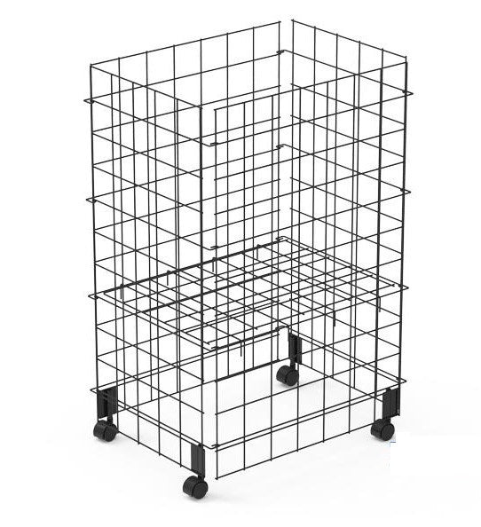 Fold Up Wire Dump Bin w/Casters - Retail Fixture