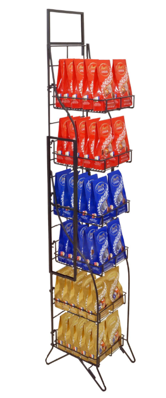 Foldable Metal Floor Rack Fixture With 6 Shelves
