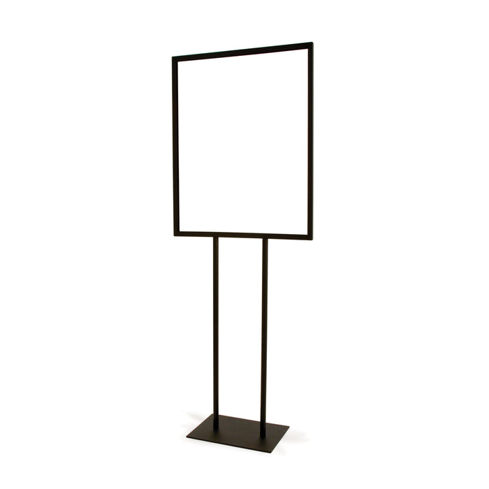 Free-Standing Metal Poster Frame for 22 x 28 Posters, Black  Top Loading Sign Stand with Two-Legged Post