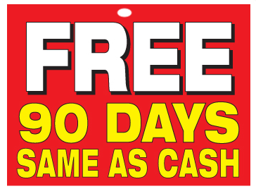 Free 90 Days Same as Cash Sale Tags-Price Tags -100 pieces