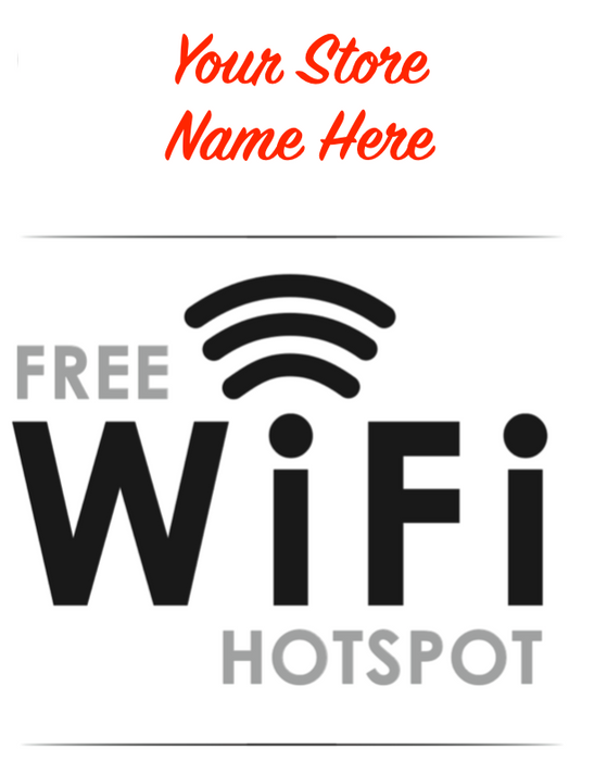 Free Wi Fi Hotspot Floor Stand Stanchion Sign-Custom Printed
