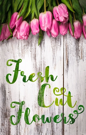 fresh cut flowers floral window poster