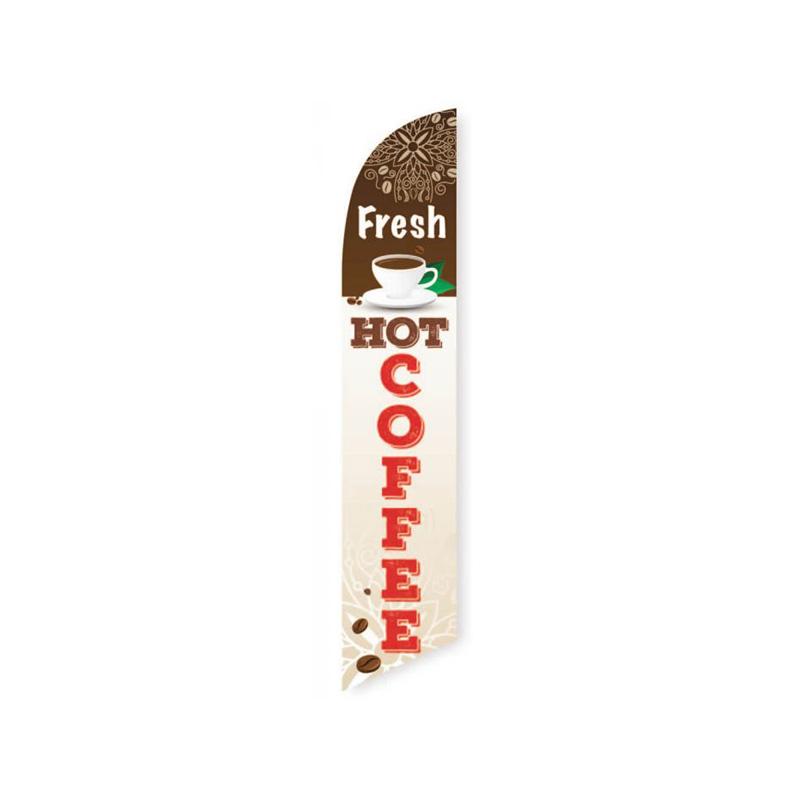 Fresh Hot Coffee Feather Flag