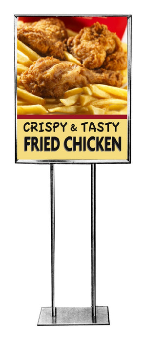 Fried Chicken Floor Stand Stanchion Sign 22"W x 28"H