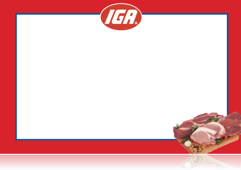 IGA Shelf Signs- Meat Department Laser Price Cards-11"W x 7"H -100 signs - screengemsinc