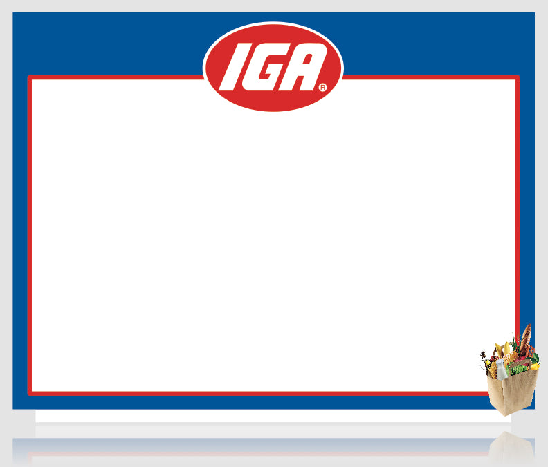 IGA Shelf Signs-Price Cards 8.5 x 11-100 signs