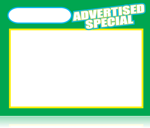 Advertised Special Shelf Signs Price Cards