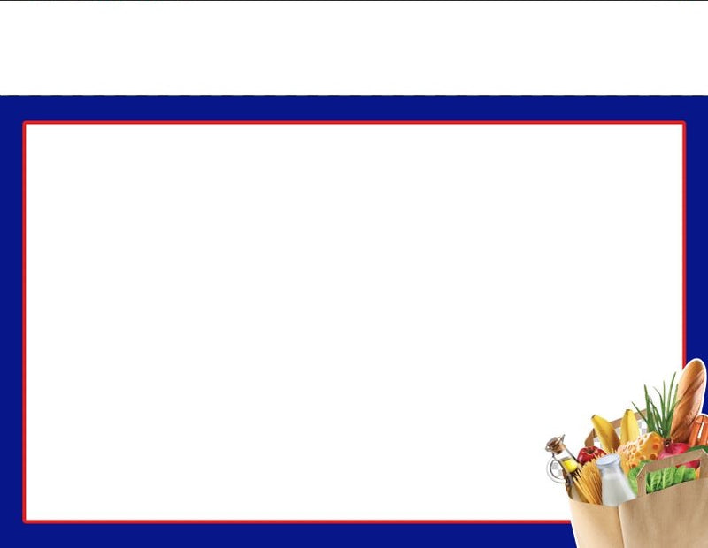 Supermarket Shelf Signs- Grocery Bag 1UP Laser Compatible Price Cards-11"W x 8.5"H -100 signs