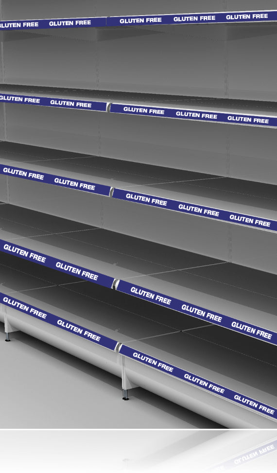 Gluten Free Price Channel Molding Shelf Strips-P-24"W x 1.25"H -10 pieces