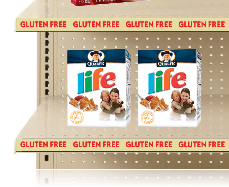 Gluten Free Price Channel Shelf Molding Strips-Red-12"W x 1.25"H -20 pieces