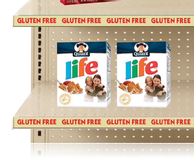 Gluten Free Price Channel Shelf Molding Strips-Red-12"W x 1.25"H -20 pieces