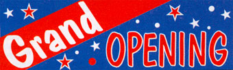 Grand Opening Vinyl Banner-Stars