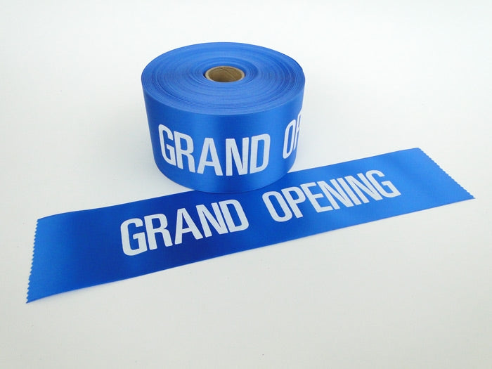 Grand Opening Ceremony Ribbon with White Letters-4"W -50 yards