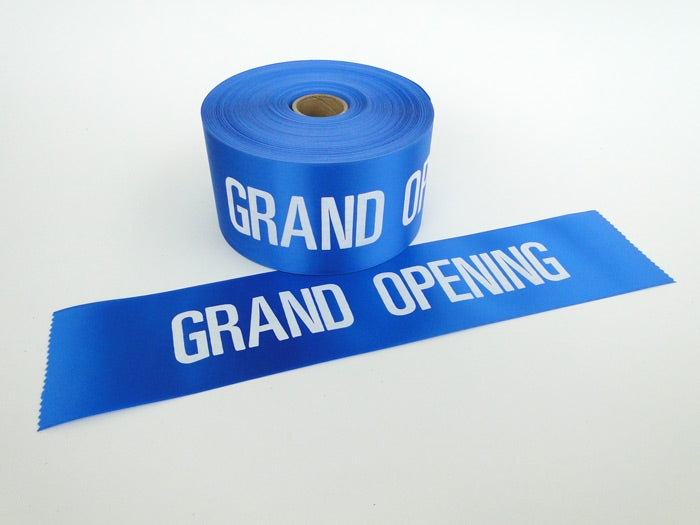 Grand Opening Ceremony Ribbon with White Letters-4"W -50 yards