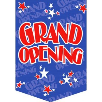 Grand Opening Star Themed Pennants- 14"W x 20"H- 2 pieces