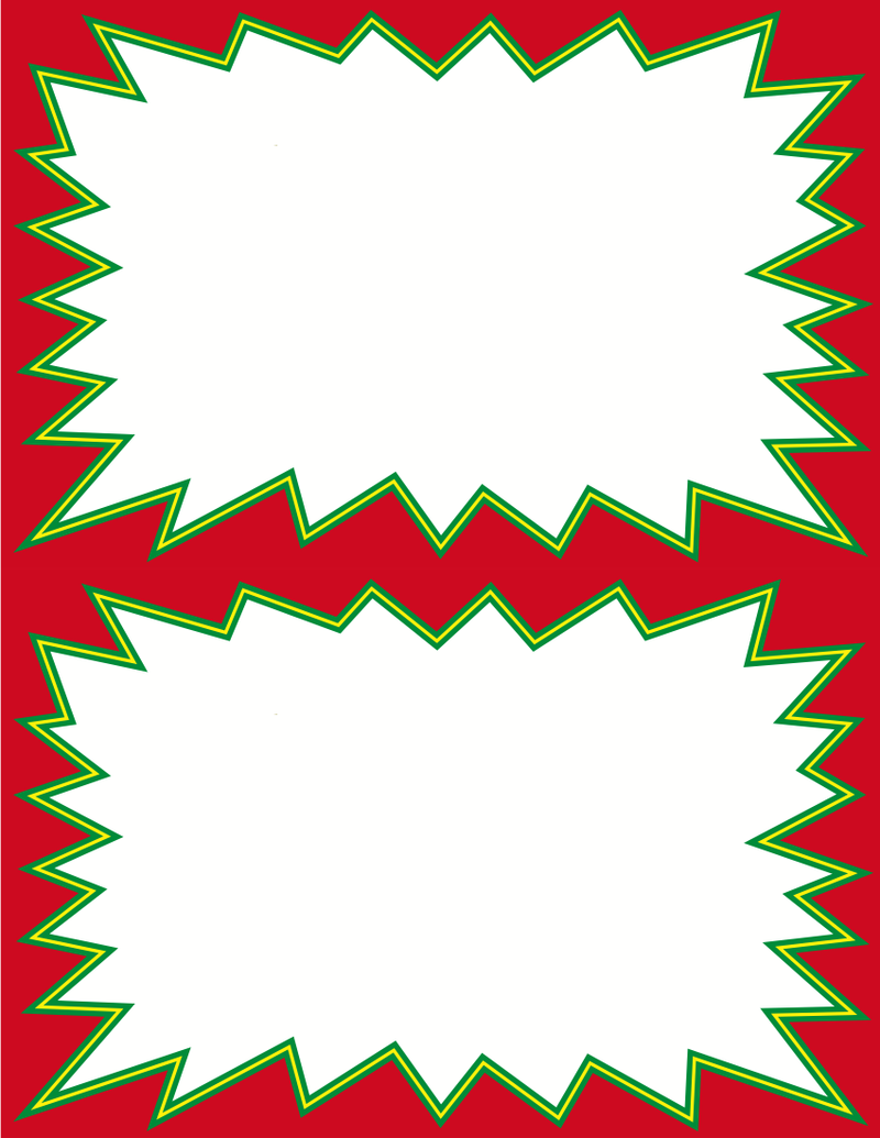 Red & Green Starburst Shelf Signs 2 UP Laser Compatible -200 signs