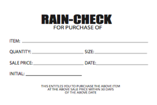 Rain Check Pad- 100 sheets- 5 pads - screengemsinc