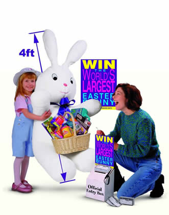 Easter Bunny with Toy Filled Basket -Giant Sweepstakes Promotional Item - screengemsinc